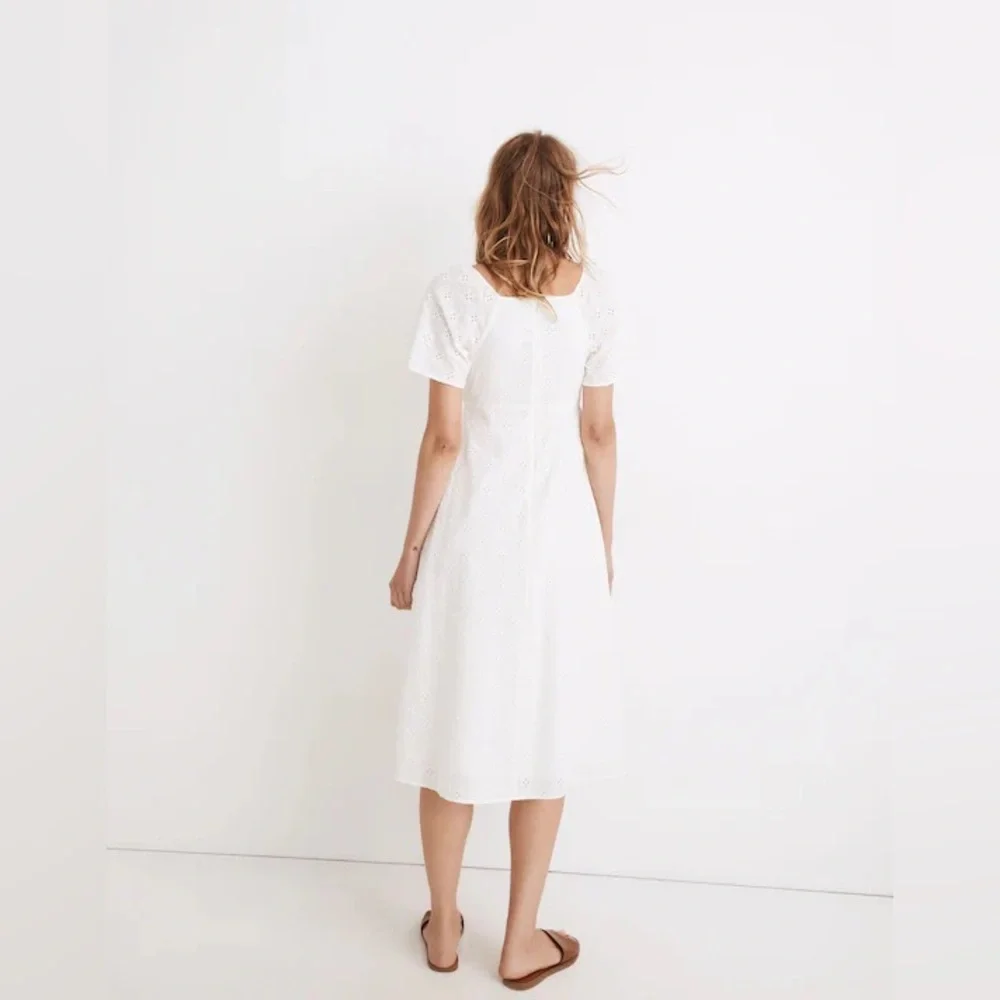 Madewell white Eyelet Midi Dress - Picture 3 of 6